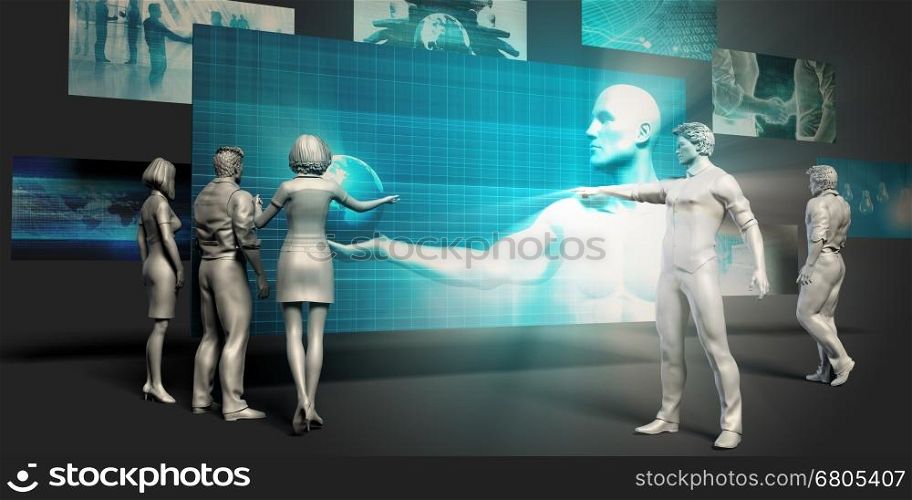 Surveillance Technology Concept with Virtual Presentation Background. Surveillance Technology