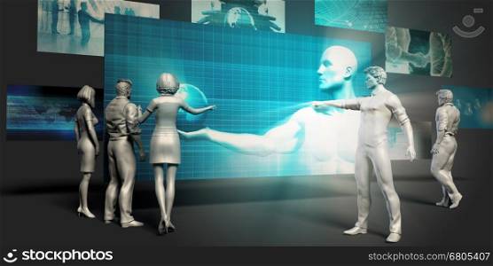 Surveillance Technology Concept with Virtual Presentation Background. Surveillance Technology