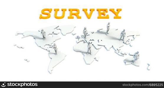 Survey Concept with a Global Business Team. Survey Concept with Business Team