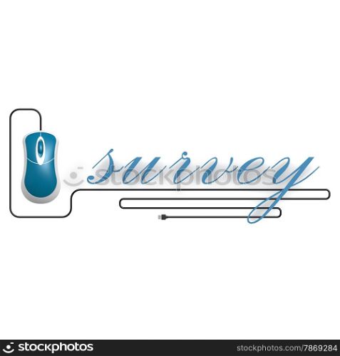 Survey word with computer mouse image with hi-res rendered artwork that could be used for any graphic design.. Survey word with computer mouse