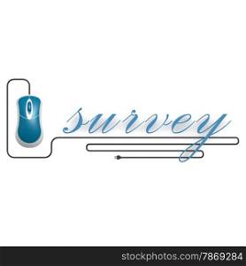 Survey word with computer mouse image with hi-res rendered artwork that could be used for any graphic design.. Survey word with computer mouse