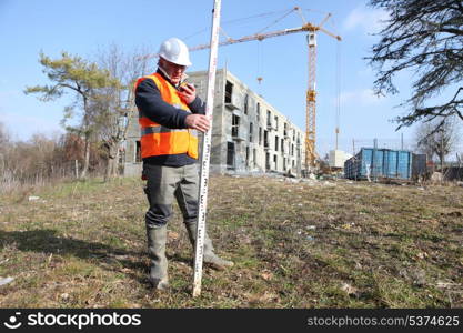 surveyor on a construction site