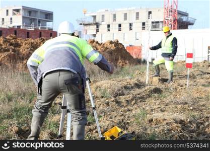 surveyors working on a construction site