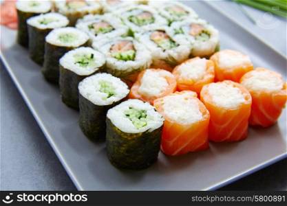 Sushi Maki and Niguiri California roll food