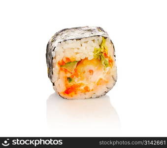 Sushi roll isolated on white background