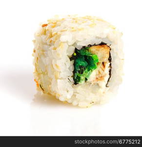 Sushi roll isolated on white background