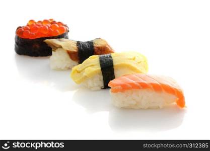 Sushi set in white background