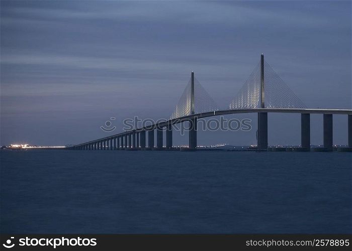 Suspension bridge across the sea, Sunshine Skyway Bridge, St. Petersburg, Florida, USA