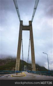 suspension bridge at the norwegian mountains