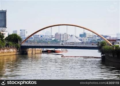 Suspension bridge over a river, Shamian Island, Guangzhou, Guangdong Province, China