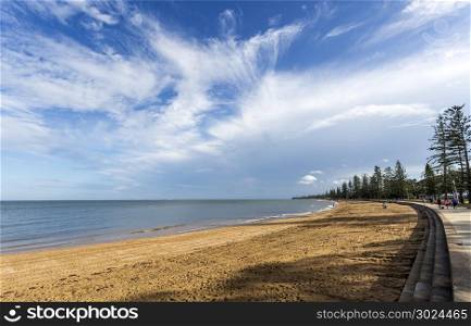 Suttons Beach at sunset and after a very rainy day, in Redcliffe, Queensland, Australia