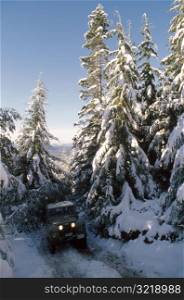 SUV Blazing Winter Trail