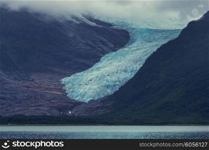 Svartisen Glacier landscape in Norway