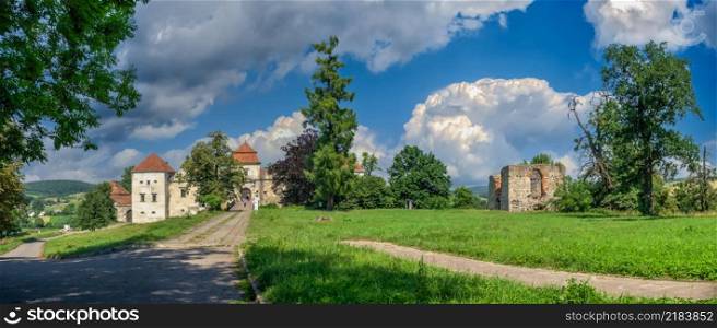 Svirzh, Ukraine 10.07.2021. Svirzh Castle in Lviv region of Ukraine on a sunny summer day. Svirzh Castle in Lviv region of Ukraine