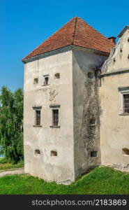 Svirzh, Ukraine 10.07.2021. Svirzh Castle in Lviv region of Ukraine on a sunny summer day. Svirzh Castle in Lviv region of Ukraine