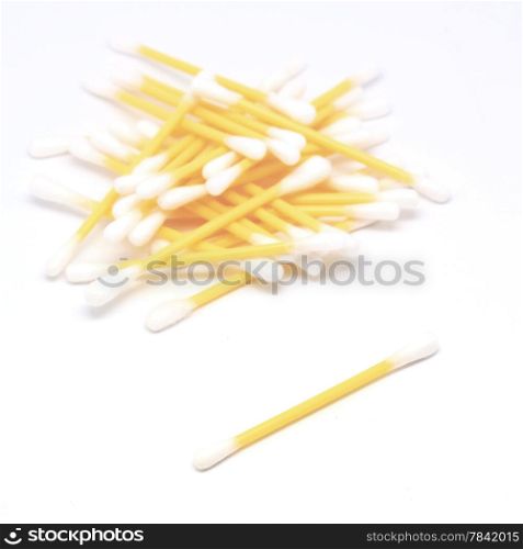 swab or cotton bud isolated on white background
