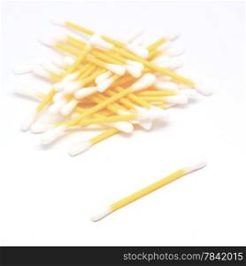 swab or cotton bud isolated on white background