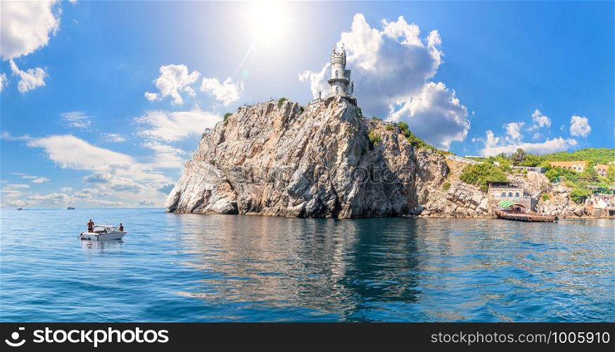 Swallow Nest in Crimea, view from the Black Sea.. Swallow Nest in Crimea, view from the Black Sea