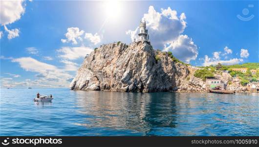 Swallow Nest in Crimea, view from the Black Sea.. Swallow Nest in Crimea, view from the Black Sea