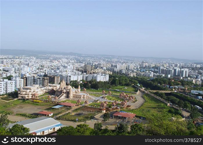 Swaminarayan temple aerial view from the hill, Pune, Maharashtra, India. Swaminarayan temple aerial view from the hill, Pune, Maharashtra, India.