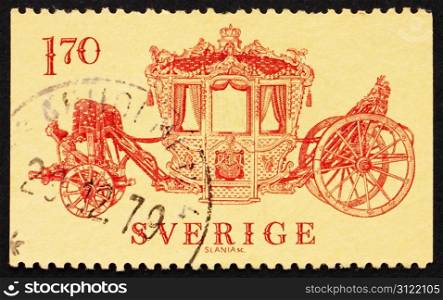 SWEDEN - CIRCA 1978: a stamp printed in the Sweden shows Coronation Coach, 1699, circa 1978