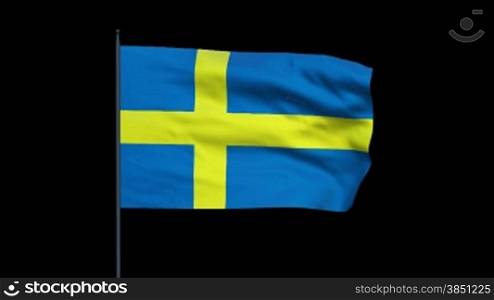 Sweden Flag Waving, Seamless Loop