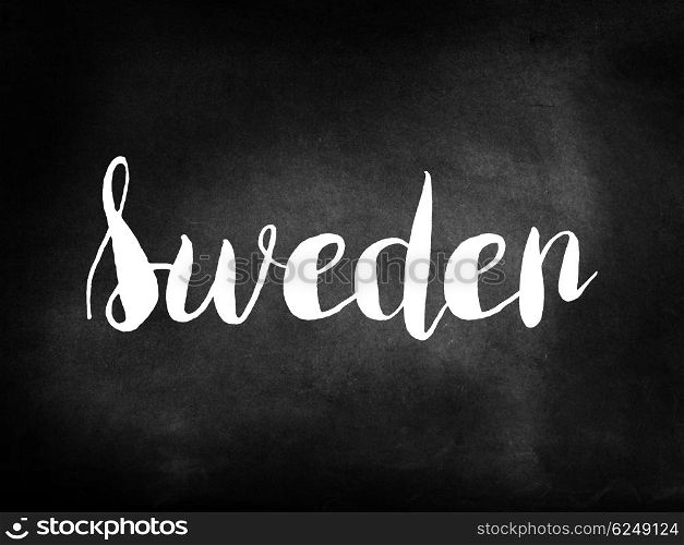 Sweden written on a blackboard