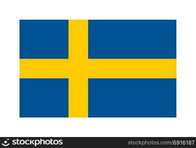 Swedish Flag of Sweden isolated over white. the Swedish national flag of Sweden, Europe isolated over white background