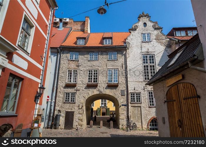 Swedish gate in the old city of Riga in a beautiful summer day, Latvia