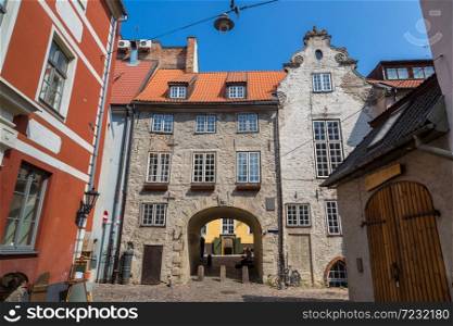 Swedish gate in the old city of Riga in a beautiful summer day, Latvia