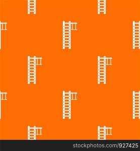Swedish ladder pattern repeat seamless in orange color for any design. Vector geometric illustration. Swedish ladder pattern seamless