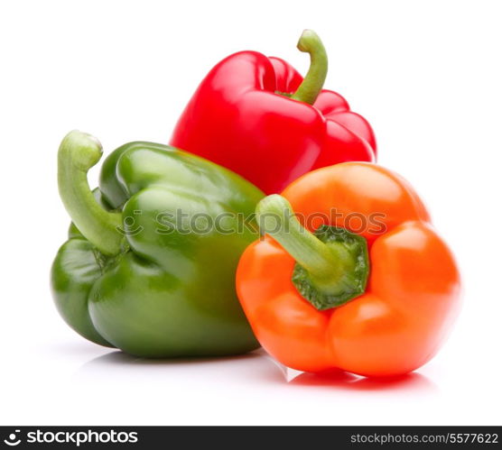 Sweet bell pepper isolated on white background cutout