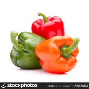 Sweet bell pepper isolated on white background cutout