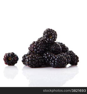 Sweet blackberries isolate on white