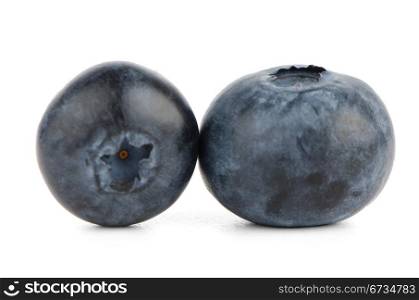 Sweet Blueberry berry closeup isolated on white background.