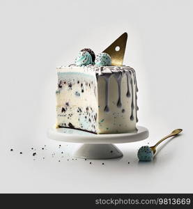 Sweet Cake for Birthday Party. Illustration Generative AI