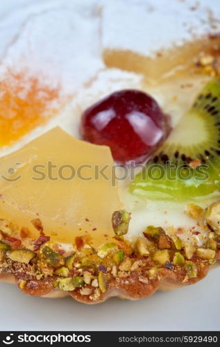 sweet cakes . sweet cakes with fruits closeup photo