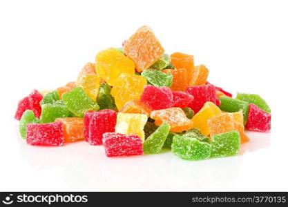 Sweet Candied Fruit closeup, isolated