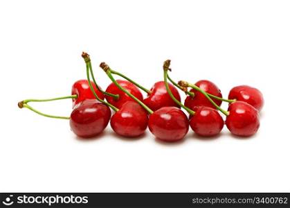 sweet cherries isolated on a white