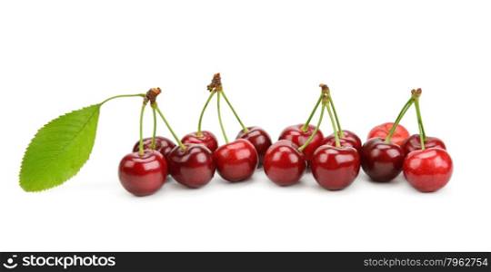 sweet cherries isolated on a white background