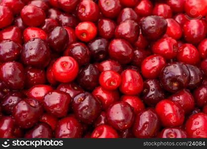 Sweet cherry background. ripe cherries