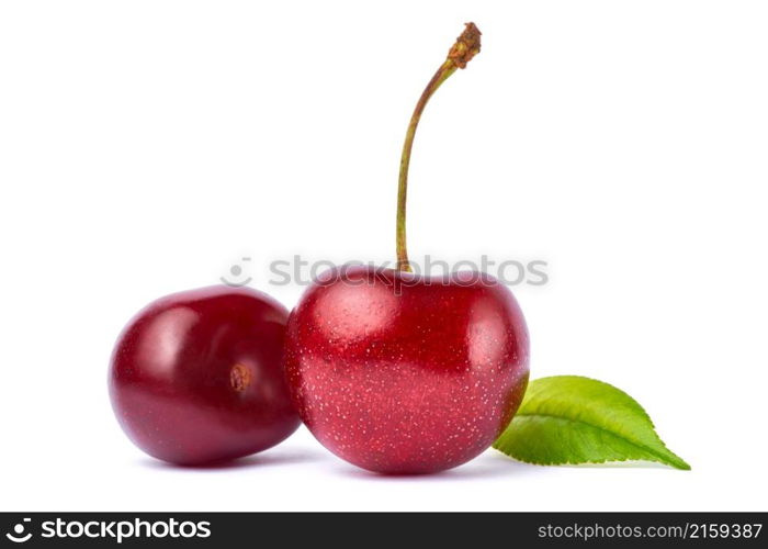 sweet cherry fruits isolated on white background.. sweet cherry fruits isolated on white background