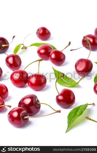 sweet cherry fruits isolated on white background.. sweet cherry fruits isolated on white background