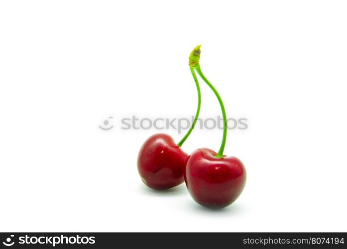 Sweet cherry isolated on white