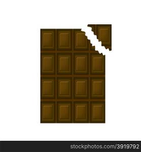Sweet Chocolate Bar Isolated on White Background. Chocolate Bar