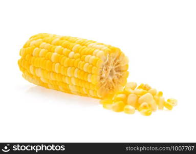 Sweet corn isolated on white background.