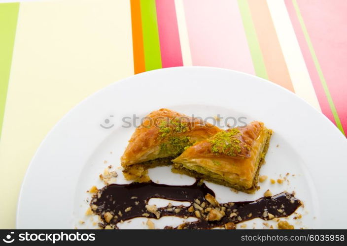 Sweet dessert in the plate