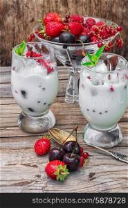 sweet dessert of ice cream per glass