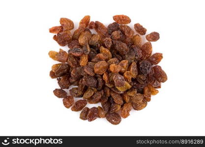 Sweet dry raisins isolated on the white background