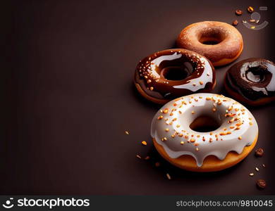 Sweet Glazed Donuts Illustration AI Generative